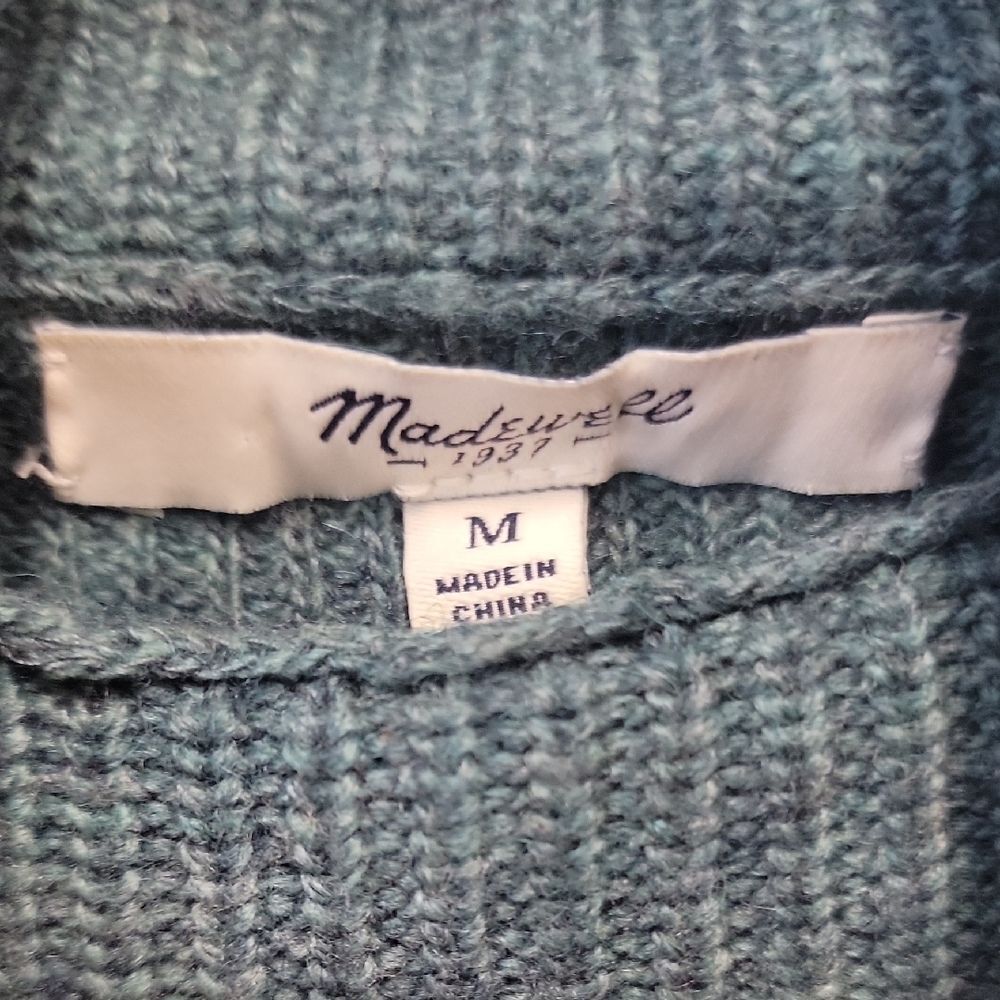 Madewell Cowl Neck Sweater Blue Size M Clean Girl - Picture 3 of 14